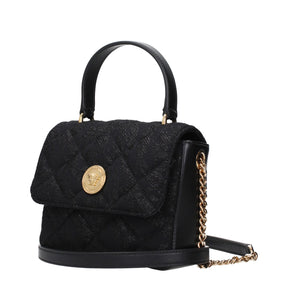 Versace Schwarze Stoffhandtasche