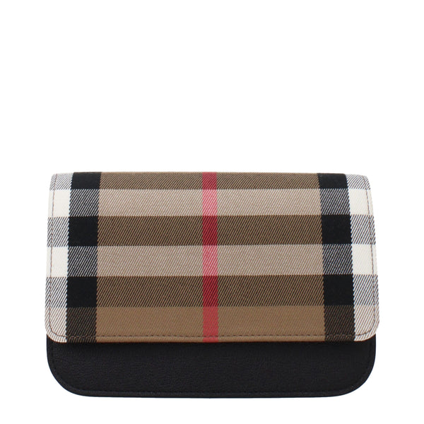 Burberry Beigefarbene Stoff-Clutch