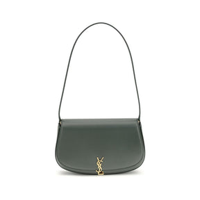 Saint Laurent Grüne Kalbshaut Bos Taurus Schultertasche