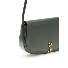 Saint Laurent Grüne Kalbshaut Bos Taurus Schultertasche