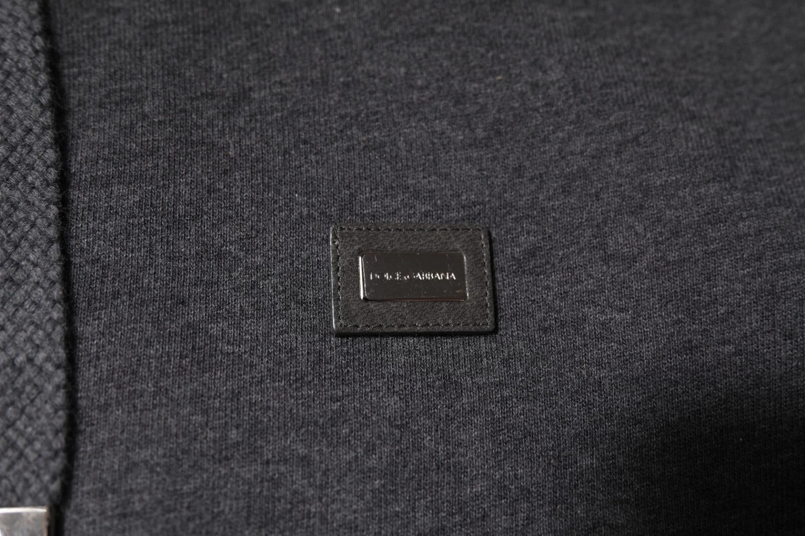 Dolce & Gabbana Grauer Logo-Kapuzenpullover mit durchgehendem Reißverschluss