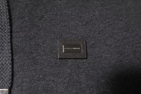Dolce & Gabbana Grauer Logo-Kapuzenpullover mit durchgehendem Reißverschluss
