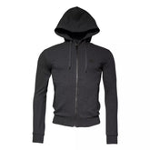 Dolce & Gabbana Grauer Logo-Kapuzenpullover mit durchgehendem Reißverschluss