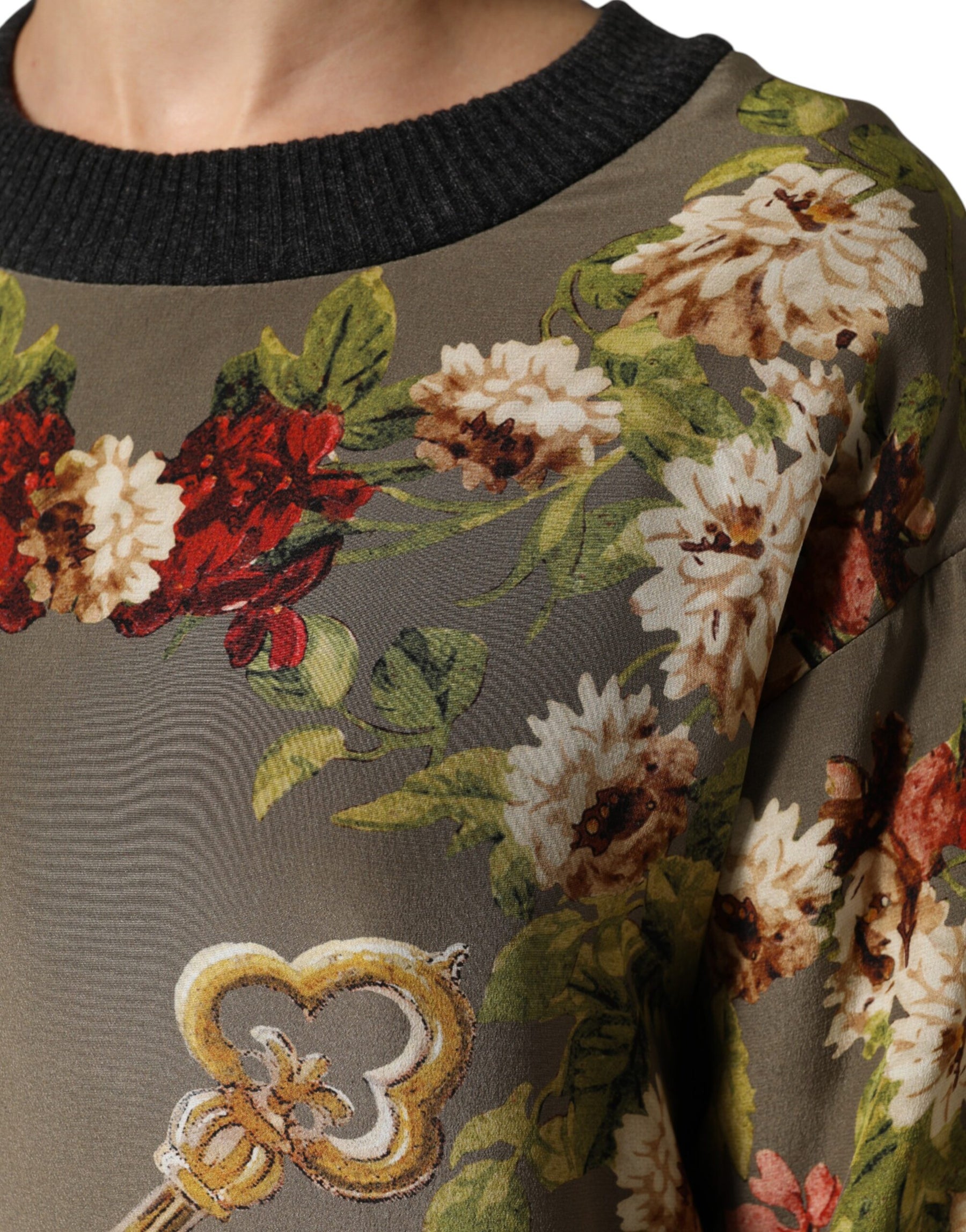 Dolce & Gabbana Zauberhaftes Sizilien Seiden-Pullover mit Rundhalsausschnitt