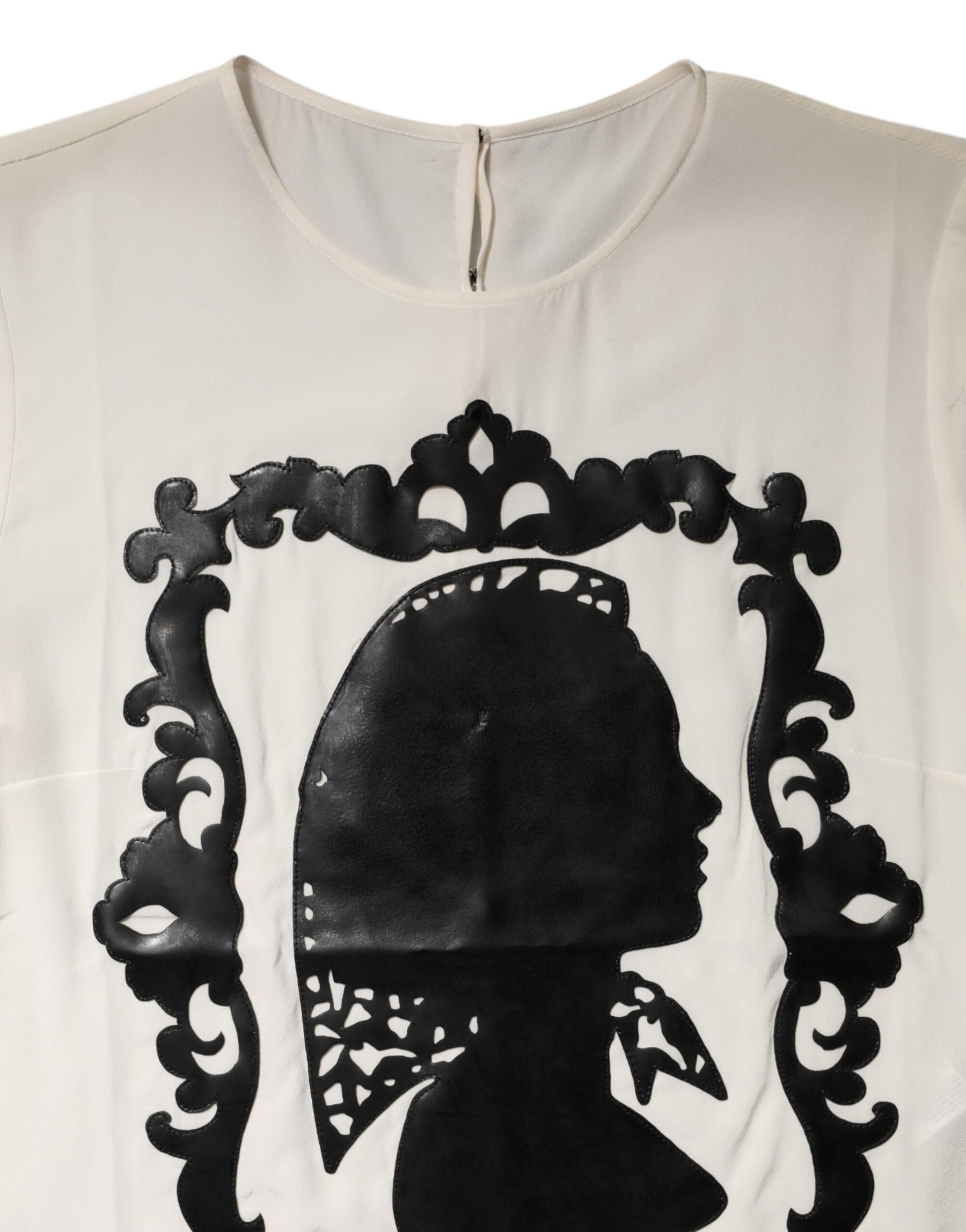 Dolce & Gabbana Seidenoberteil mit Silhouette-Detail und Kurzen Ärmeln