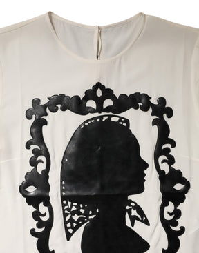 Dolce & Gabbana Seidenoberteil mit Silhouette-Detail und Kurzen Ärmeln