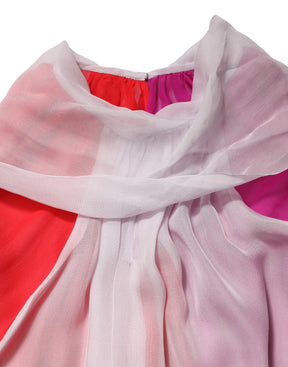 Dolce & Gabbana Seidenbluse mit kurzen Ärmeln und bunten Mustern