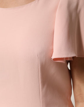 Dolce & Gabbana Rosa Bluse mit Rundhalsausschnitt und kurzen Ärmeln