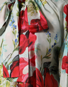 Dolce & Gabbana Bluse mit langen Ärmeln und floralem Muster in Multicolor