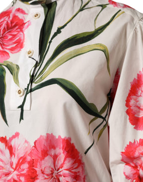 Dolce & Gabbana Bluse mit langen Ärmeln und floralem Muster in Multicolor