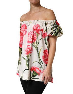Dolce & Gabbana Bluse mit Blumenmuster und Off-Shoulder-Ausschnitt