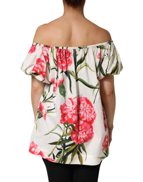 Dolce & Gabbana Bluse mit Blumenmuster und Off-Shoulder-Ausschnitt