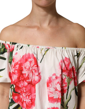 Dolce & Gabbana Bluse mit Blumenmuster und Off-Shoulder-Ausschnitt