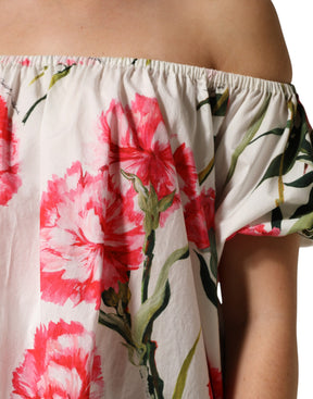 Dolce & Gabbana Bluse mit Blumenmuster und Off-Shoulder-Ausschnitt