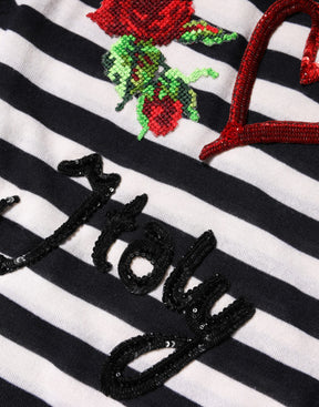 Dolce & Gabbana Schwarzes und weißes ärmelloses Oberteil aus Kaschmir und Seide