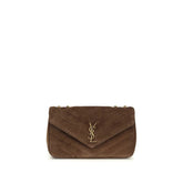 Saint Laurent Braune Kalbshaut Bos Taurus Schultertasche