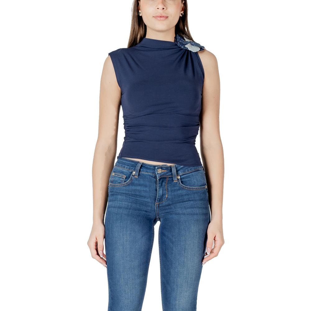 Guess Baumwoll-Top in Blau ohne Ärmel