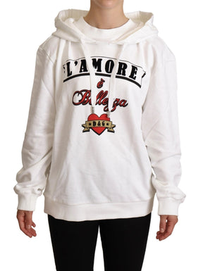 Dolce & Gabbana Weiße L'Amore Kapuzenpullover
