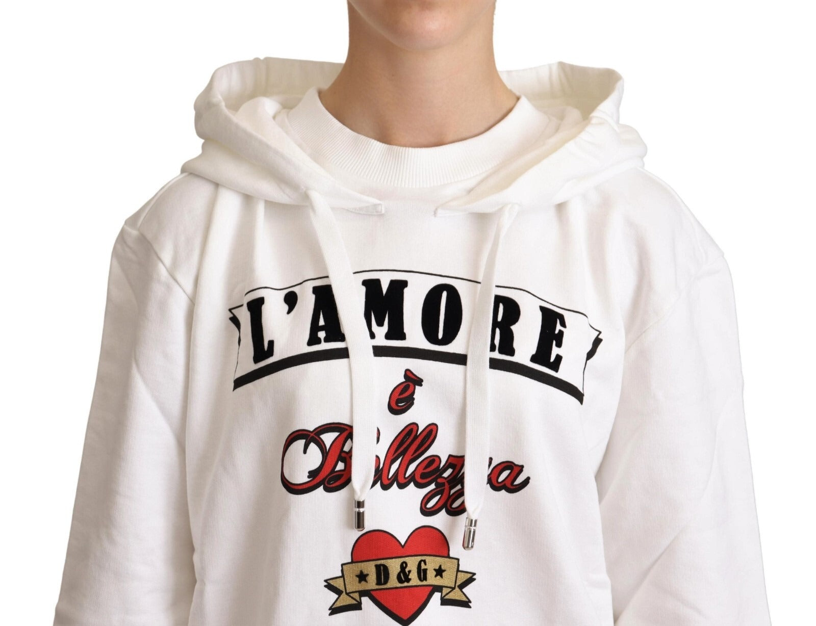 Dolce & Gabbana Weiße L'Amore Kapuzenpullover