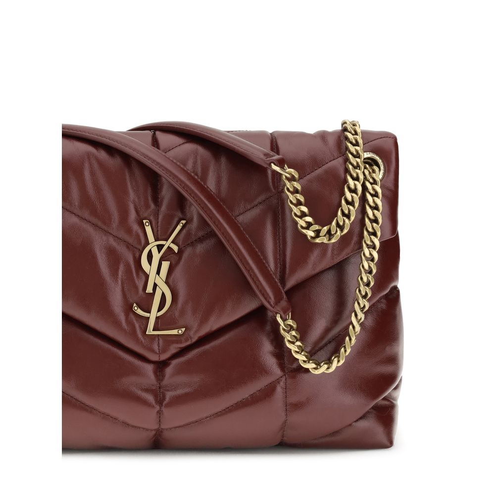 Saint Laurent Bordeauxrote Kalbsleder-Tasche Bos Taurus