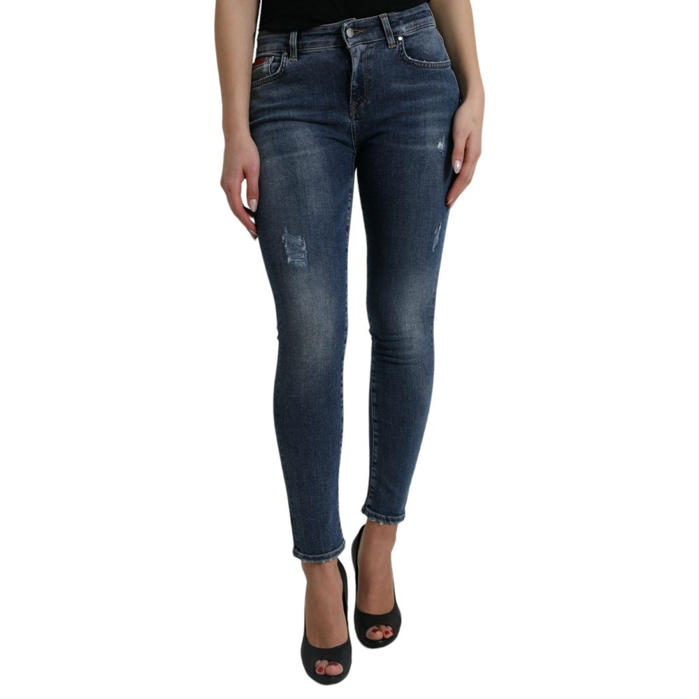Dolce & Gabbana Blaues Baumwoll-Skinny-Jeans