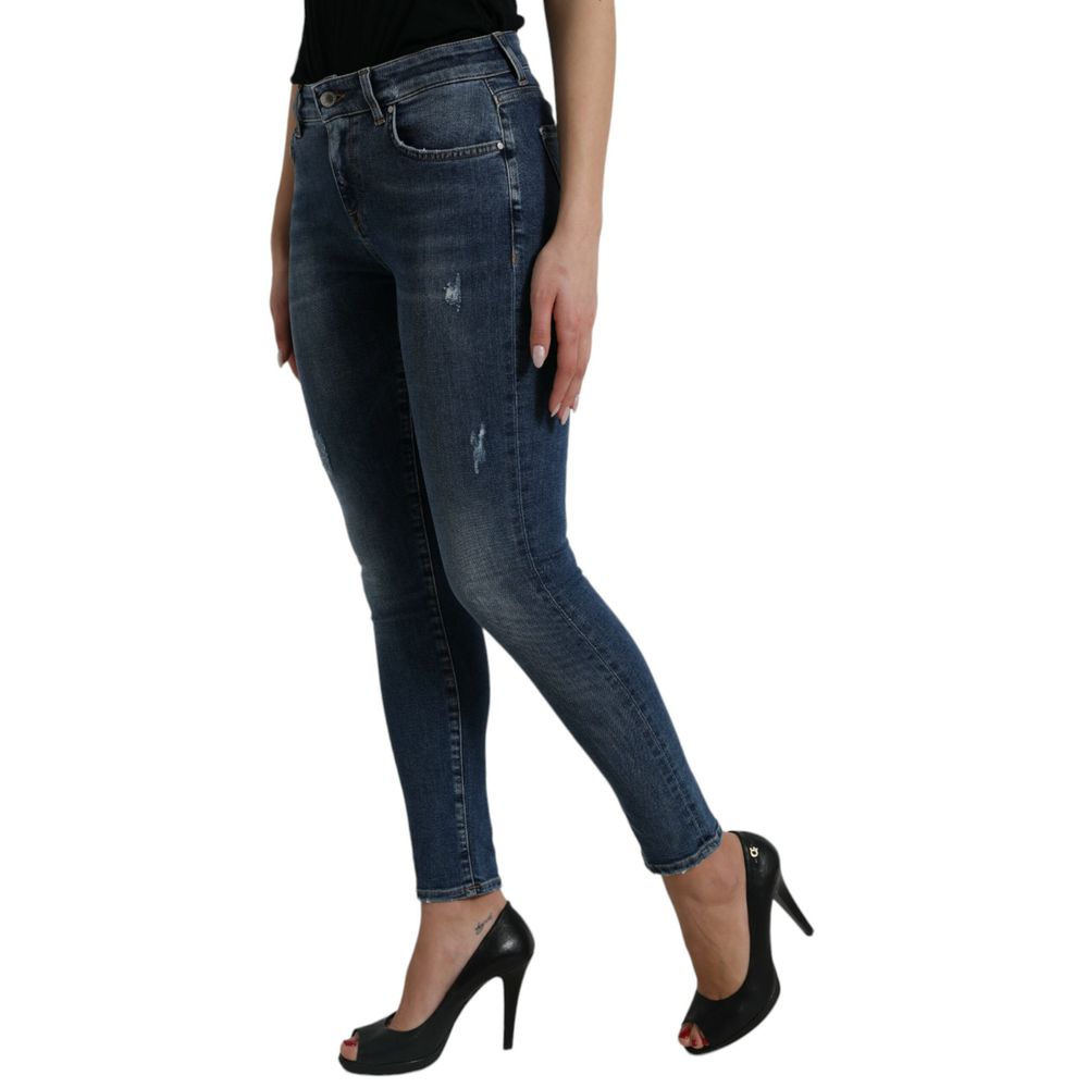 Dolce & Gabbana Blaues Baumwoll-Skinny-Jeans