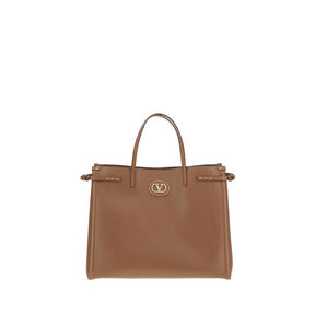 Valentino Garavani Braune Kalbshaut Bos Taurus Schultertasche