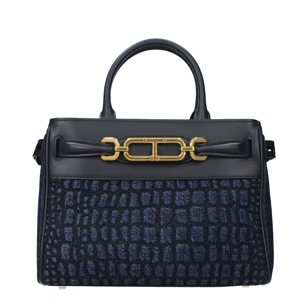 Tom Ford Blaue Stoffhandtasche