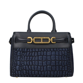 Tom Ford Blaue Stoffhandtasche