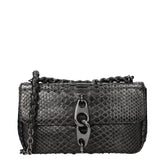 Tom Ford Silbergraue Schultertasche aus Pythonleder
