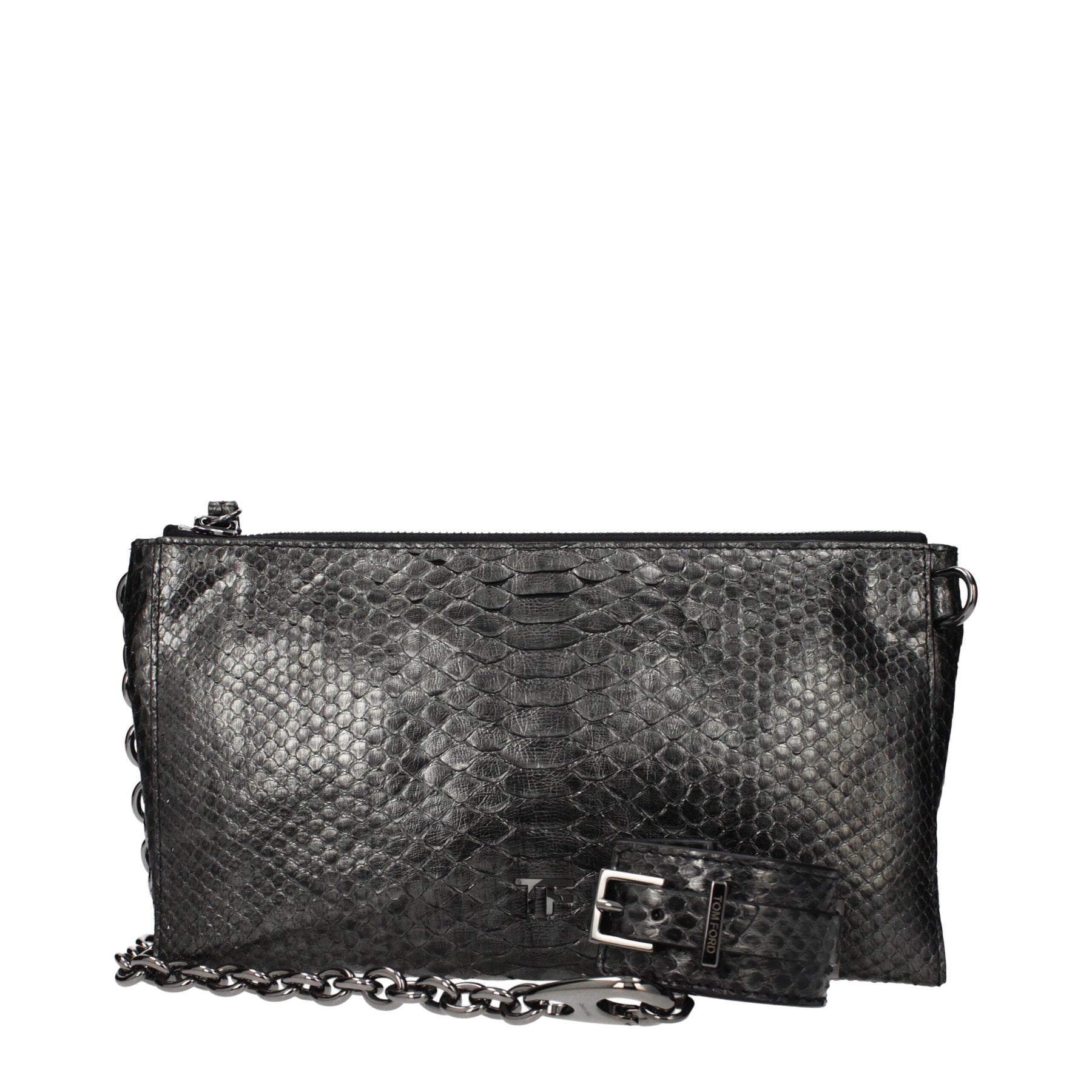 Tom Ford Grau Python-Leder Handtasche
