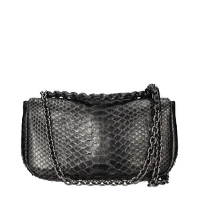 Tom Ford Silbergraue Schultertasche aus Pythonleder