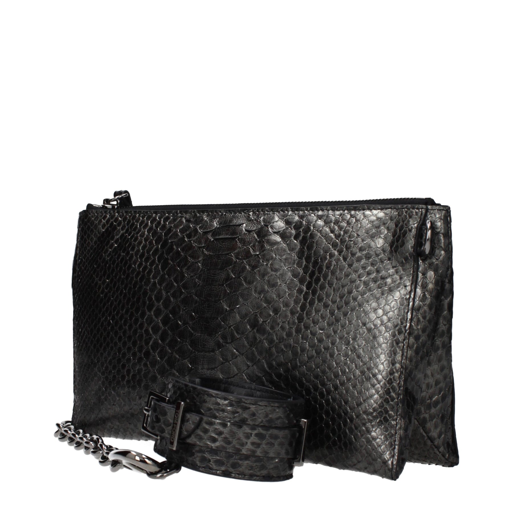 Tom Ford Grau Python-Leder Handtasche