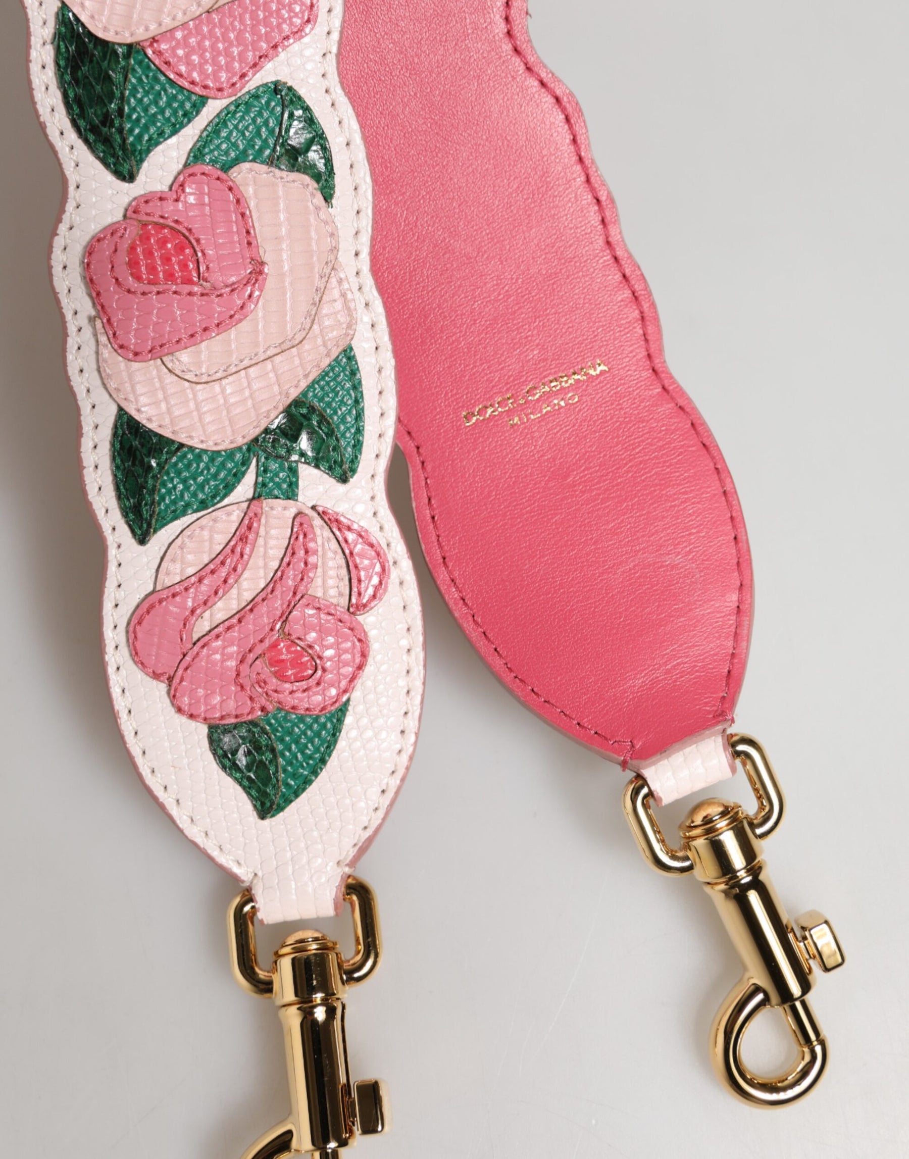 Dolce & Gabbana Florale Kalbsleder-Schultergurt für Taschen