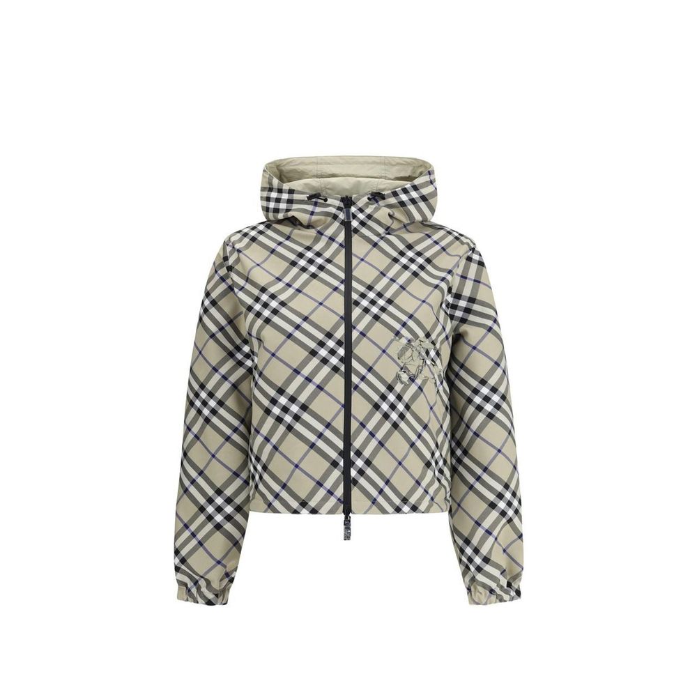Burberry Graue Polyamid-Jacke in voller Länge