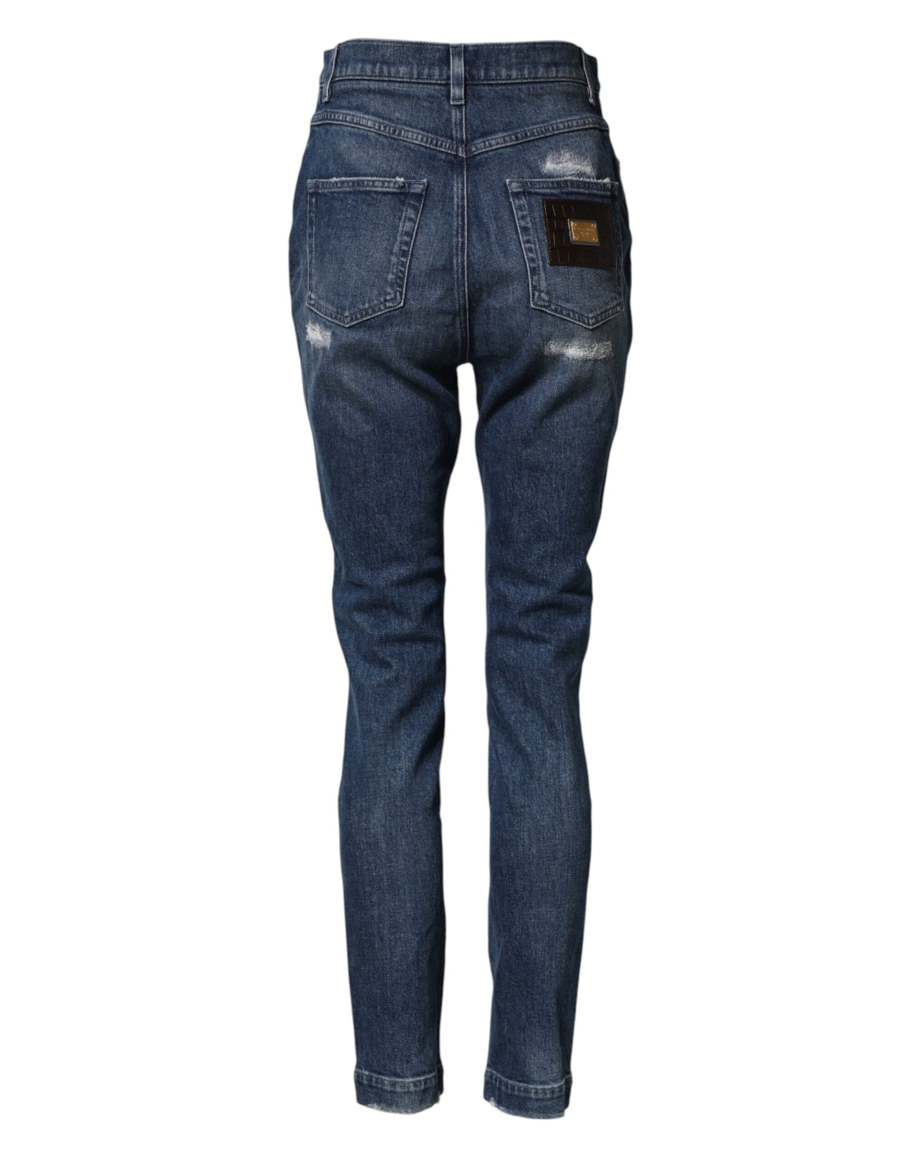 Dolce & Gabbana Distressed Blue-Wash-Jeans mit Logo GRACE