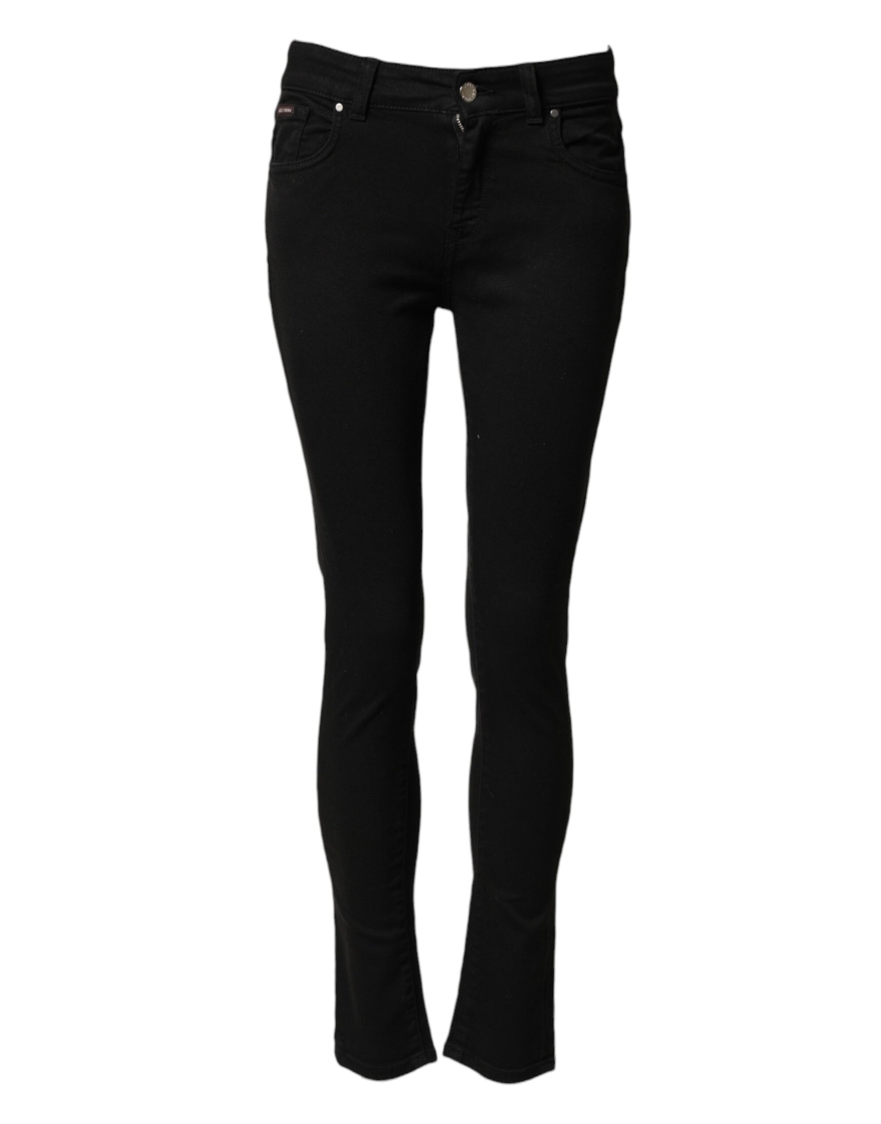Dolce & Gabbana Schwarze Skinny Jeans aus Baumwolldenim mit mittlerer Bundhöhe