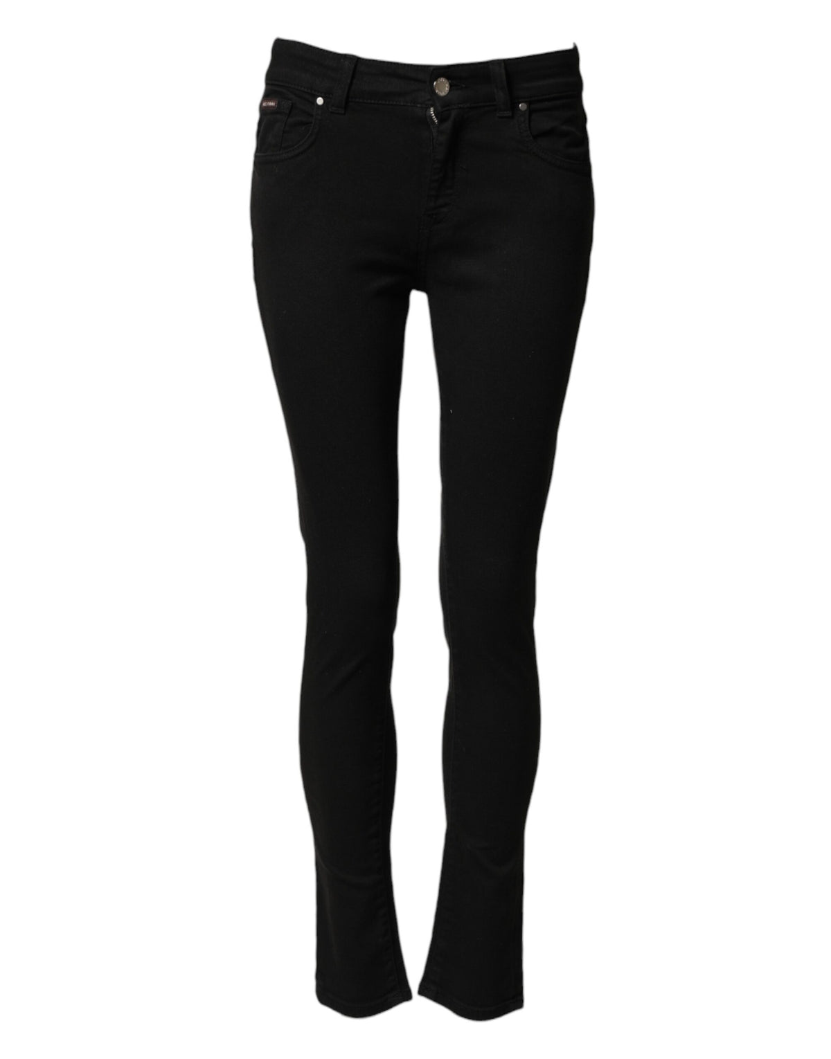Dolce & Gabbana Schwarze Skinny Jeans aus Baumwolldenim mit mittlerer Bundhöhe
