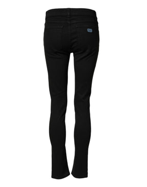 Dolce & Gabbana Schwarze Skinny Jeans aus Baumwolldenim mit mittlerer Bundhöhe