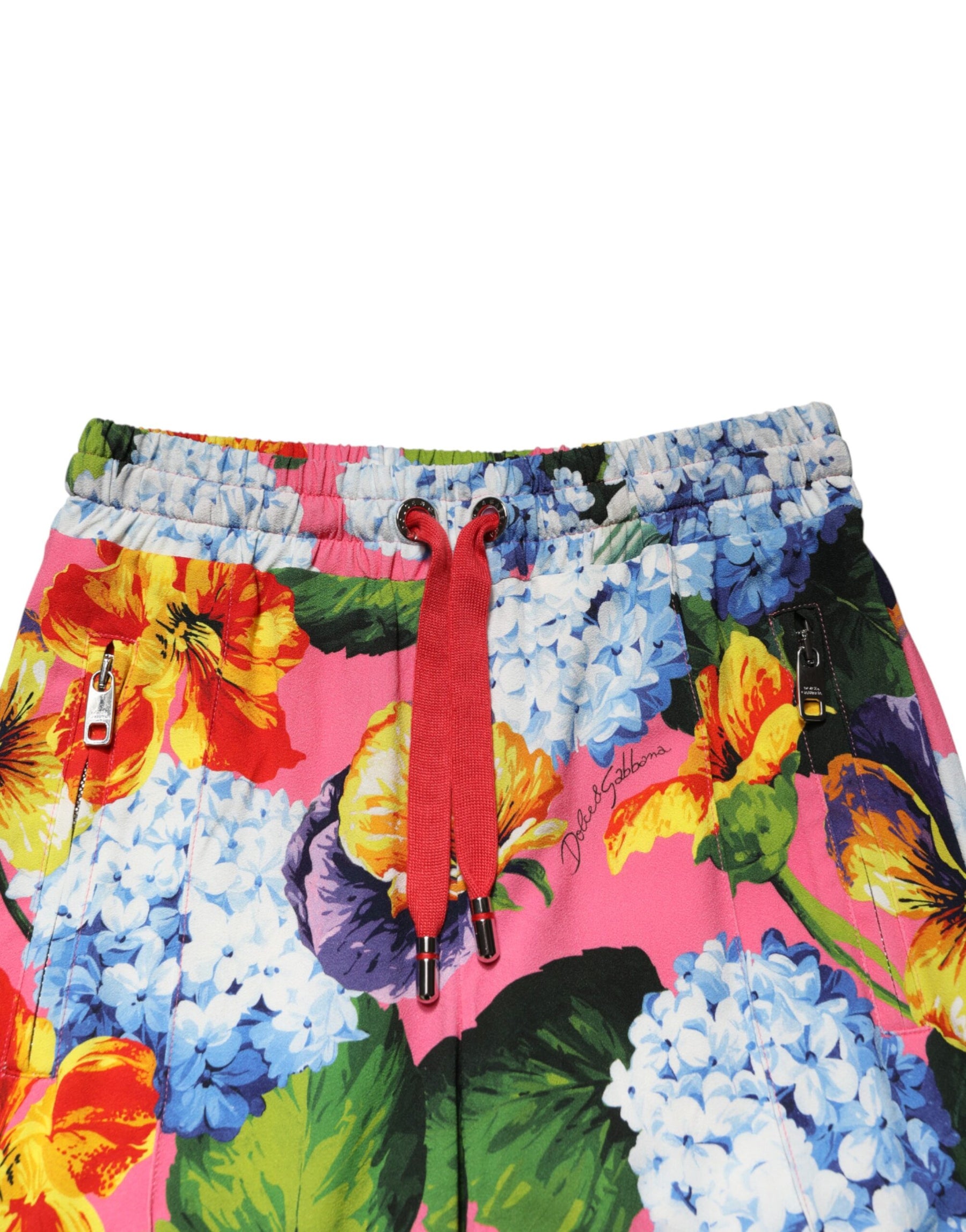 Dolce & Gabbana Bunte Jogginghose mit Blumenmuster und Mid Waist