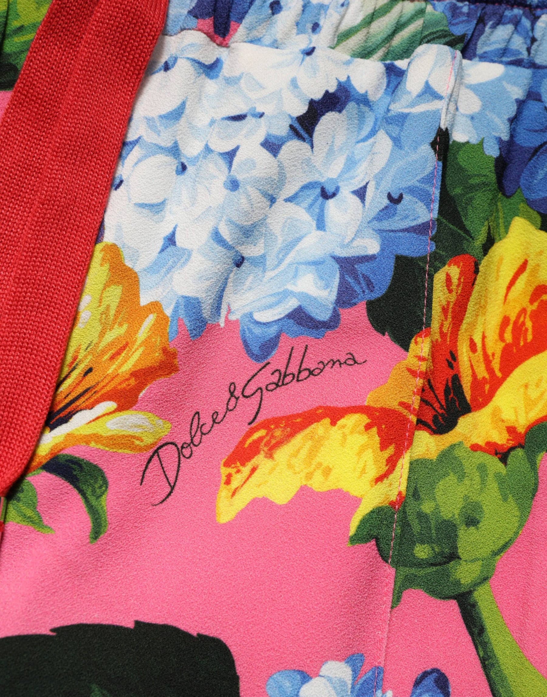 Dolce & Gabbana Bunte Jogginghose mit Blumenmuster und Mid Waist