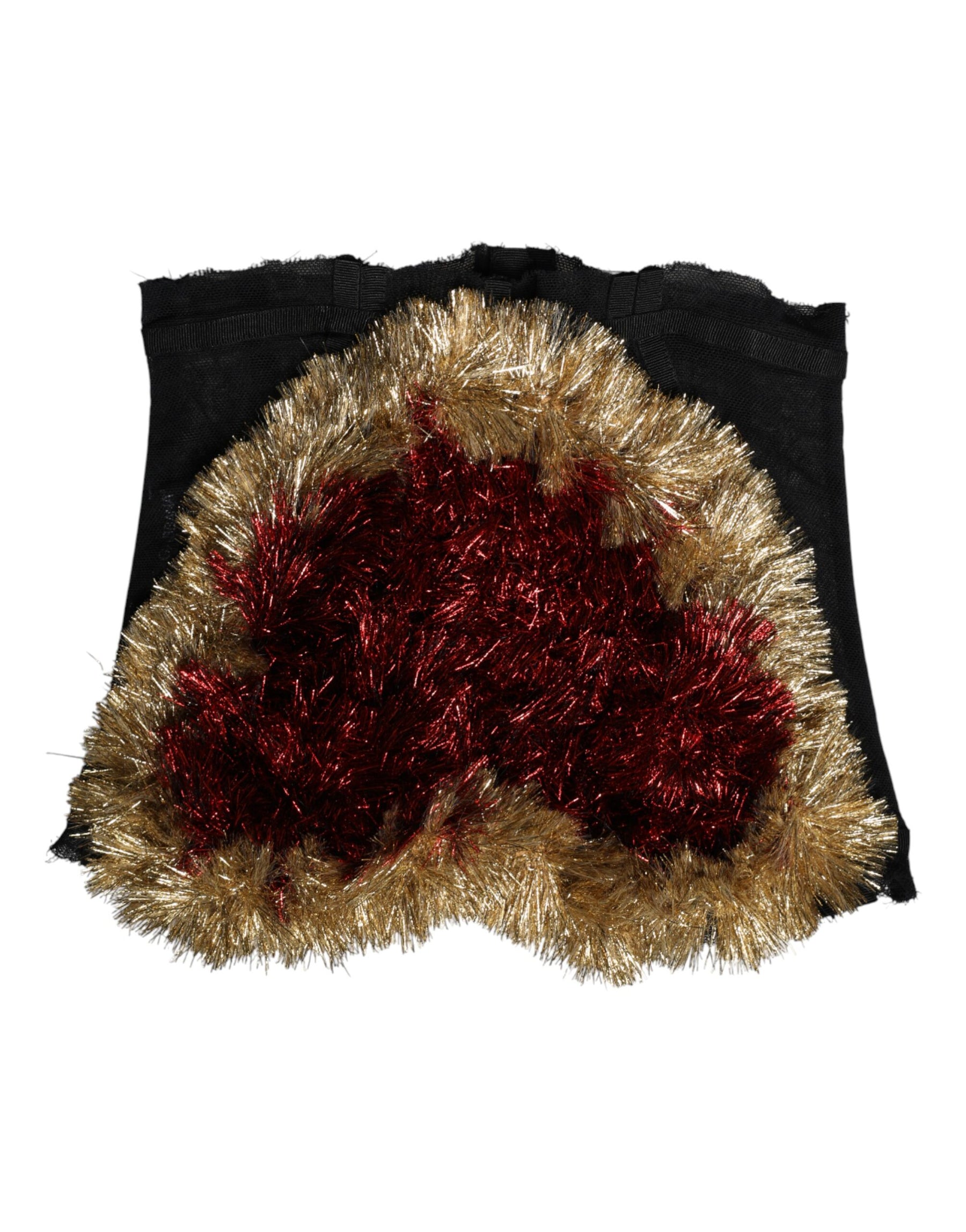 Dolce & Gabbana Schwarzes Goldherz-Korsett-Glitzertop