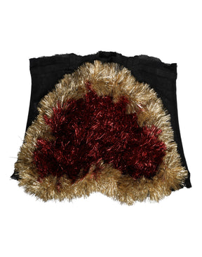 Dolce & Gabbana Schwarzes Goldherz-Korsett-Glitzertop