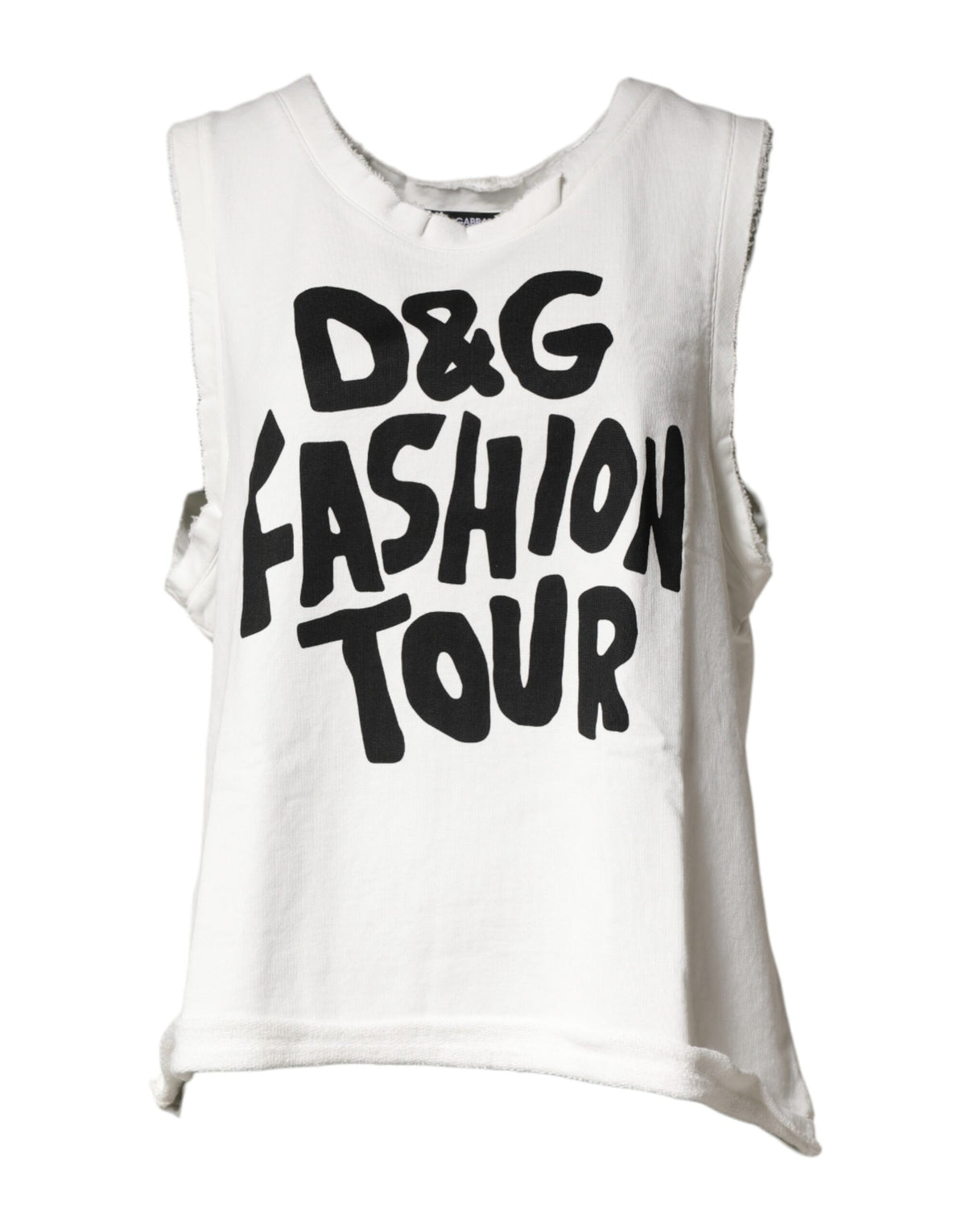 Dolce & Gabbana Weißes Grafik-Tanktop mit Rundhalsausschnitt
