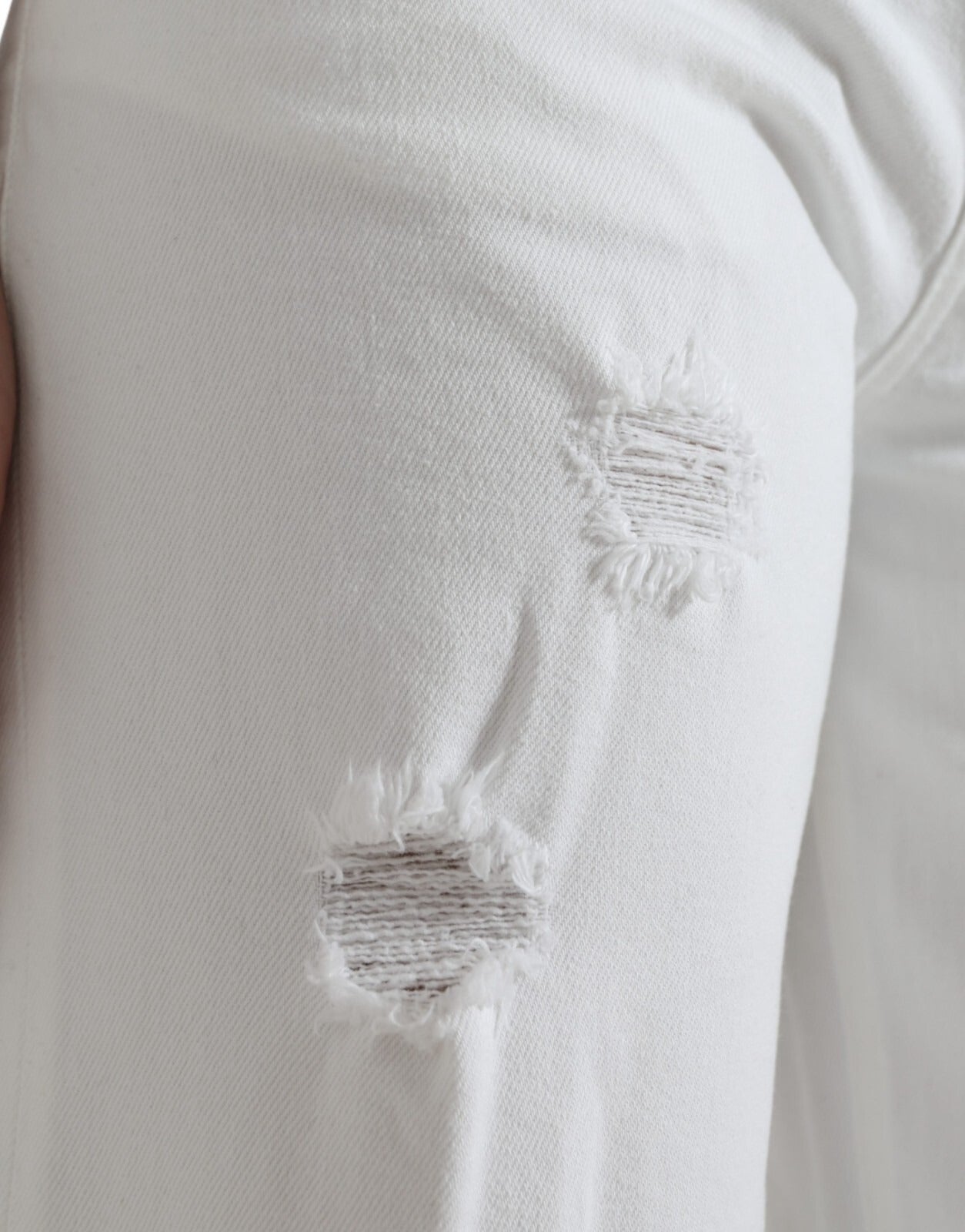 Dolce & Gabbana Weiße, weite Cropped-Jeans aus Baumwolle