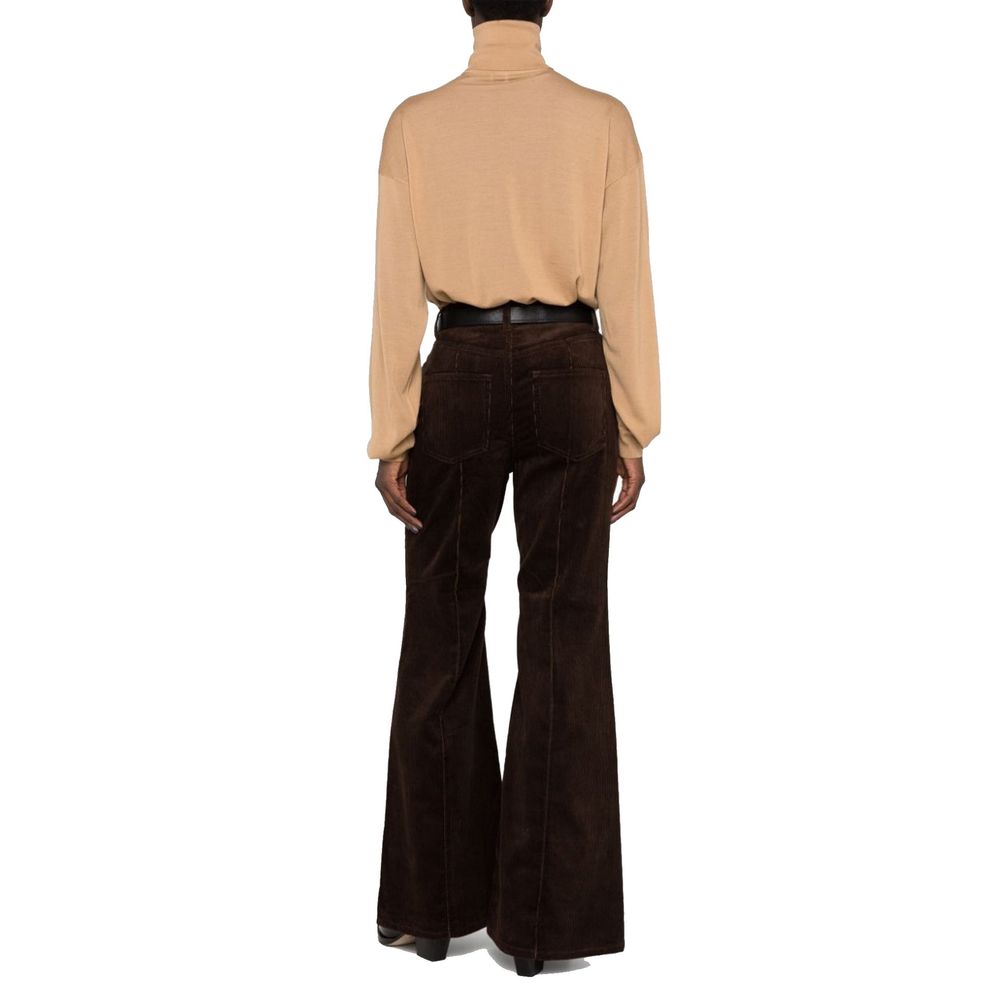 Saint Laurent Brauner Rollkragenpullover aus reiner Schurwolle