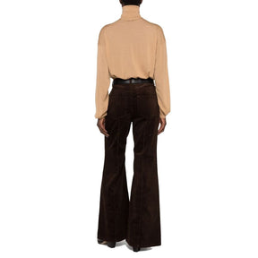 Saint Laurent Brauner Rollkragenpullover aus reiner Schurwolle