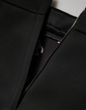 Dolce & Gabbana Schwarzer Minirock aus Nylon im Bleistift-Schnitt mit hoher Taille