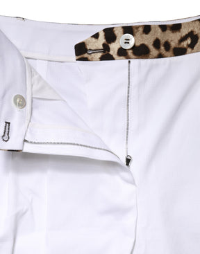 Dolce & Gabbana Weiße Baumwoll-Bermuda-Shorts mit hoher Taille