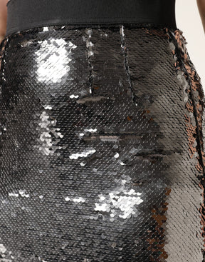 Dolce & Gabbana Meerjungfrauen-Rock mit Pailletten in Metallic-Grau